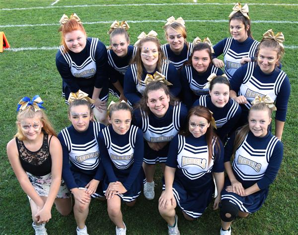cheerleading team at homecoming cheerleading team at homecoming
